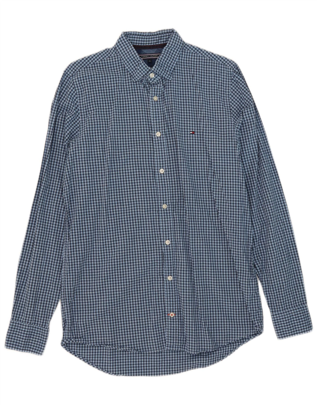 Tommy Hilfiger Chemise Slim Fit Homme Bleu Moyen Vichy Coton