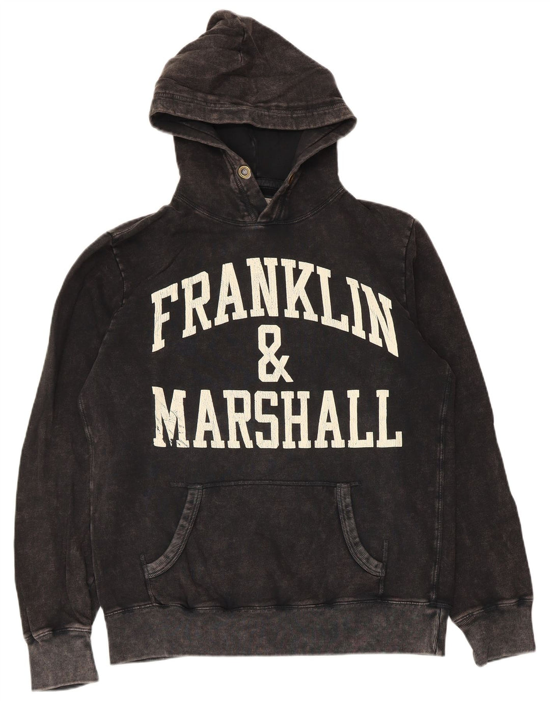 Franklin Marshall Pull à capuche graphique pour homme en coton noir moyen