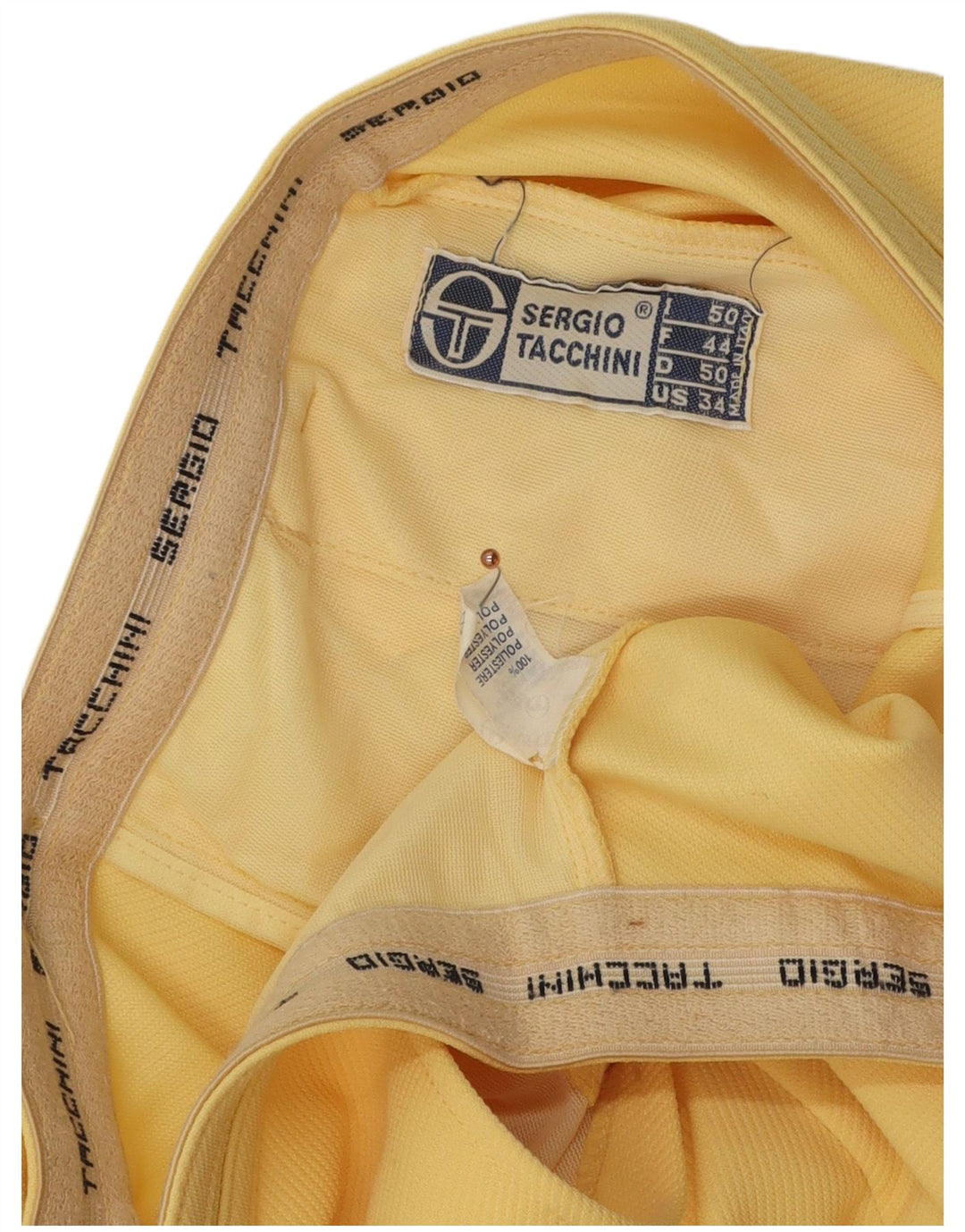 Sergio Tacchini Short Chino Homme IT 50 Large W34 Jaune Polyester