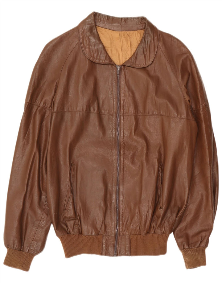 veste en cuir homme vintage UK 38 Brun moyen