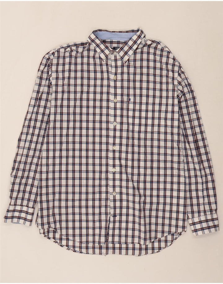IZOD Mens Shirt 2XL White Check Cotton Vintage Izod and Second-Hand Izod from Messina Hembry 