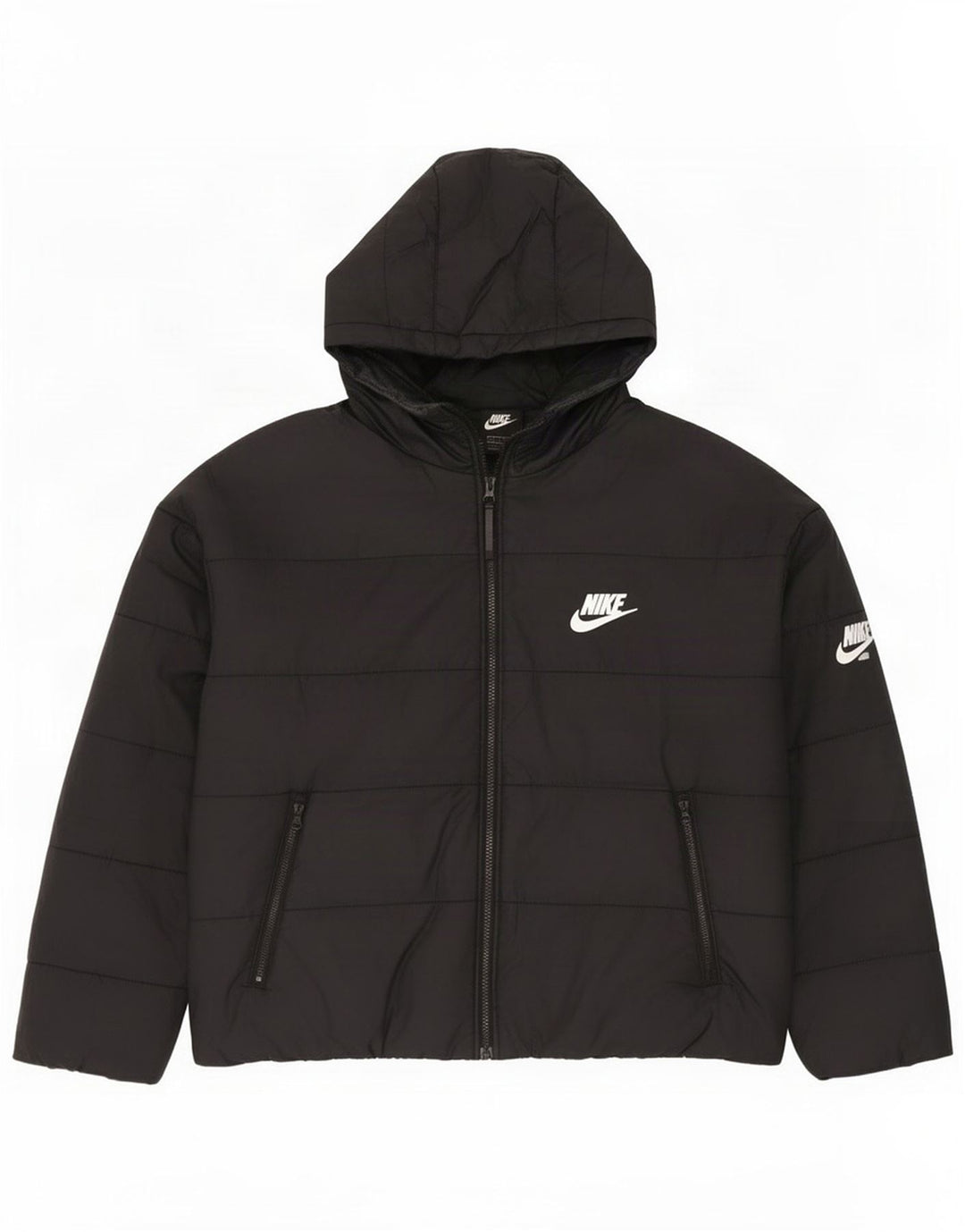 Nike Veste matelassée à capuche surdimensionnée pour femme UK 16 Large Noir