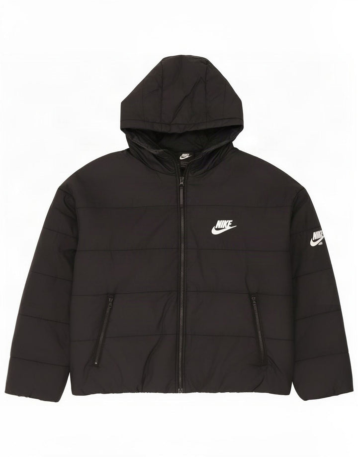 Nike Veste matelassée à capuche surdimensionnée pour femme UK 16 Large Noir