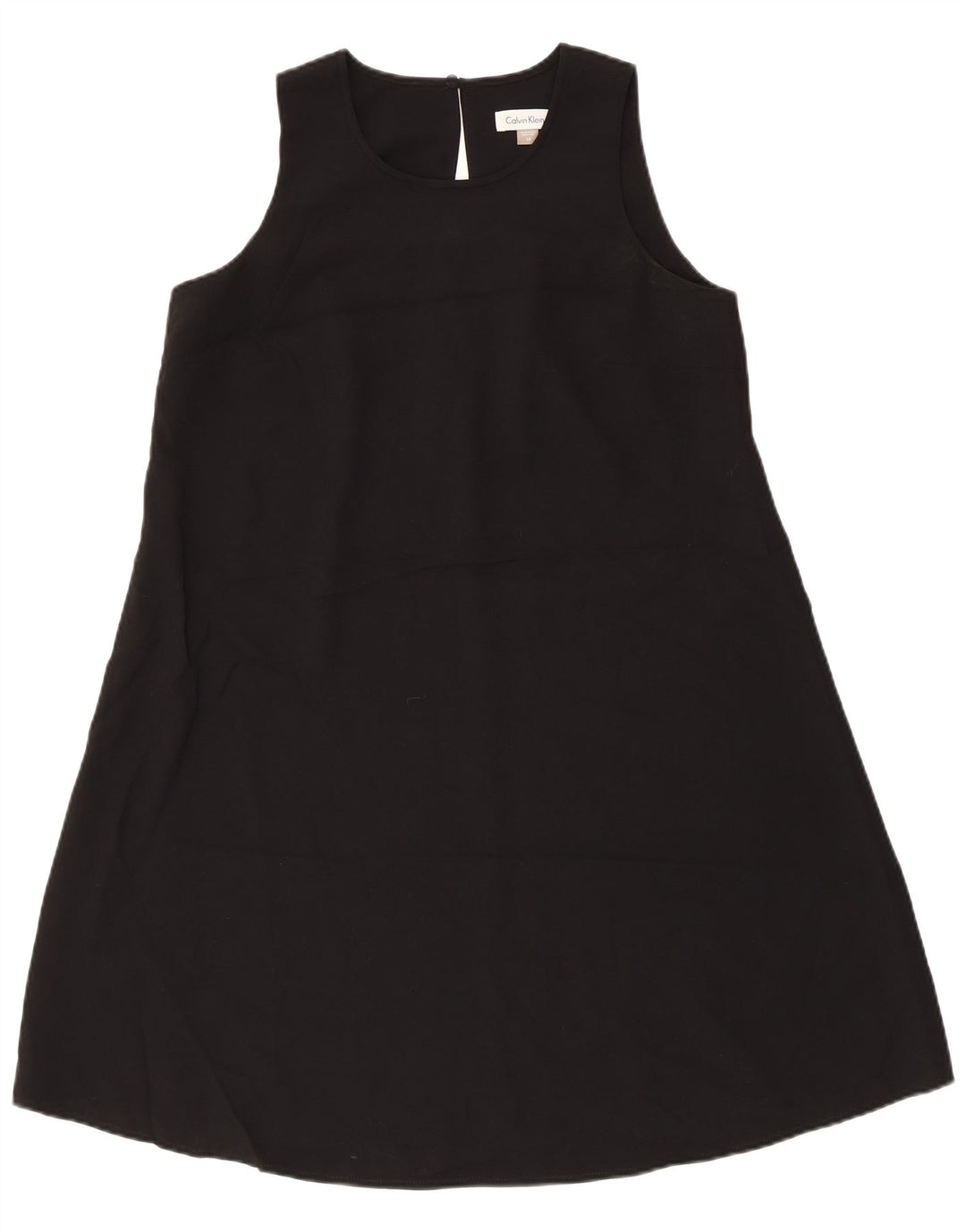 CALVIN KLEIN Robe trapèze sans manches pour femme US 10 Large Noir Polyester