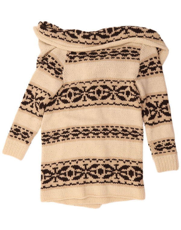 Parosh Cardigan long pour femme UK 44 Medium Off White Fair Isle