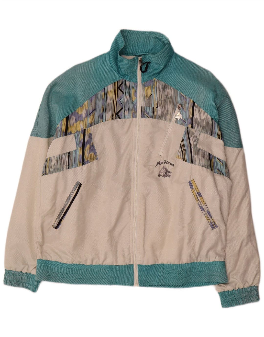 Madison Veste de survêtement pour femme EU 40 Medium Blanc Colourblock