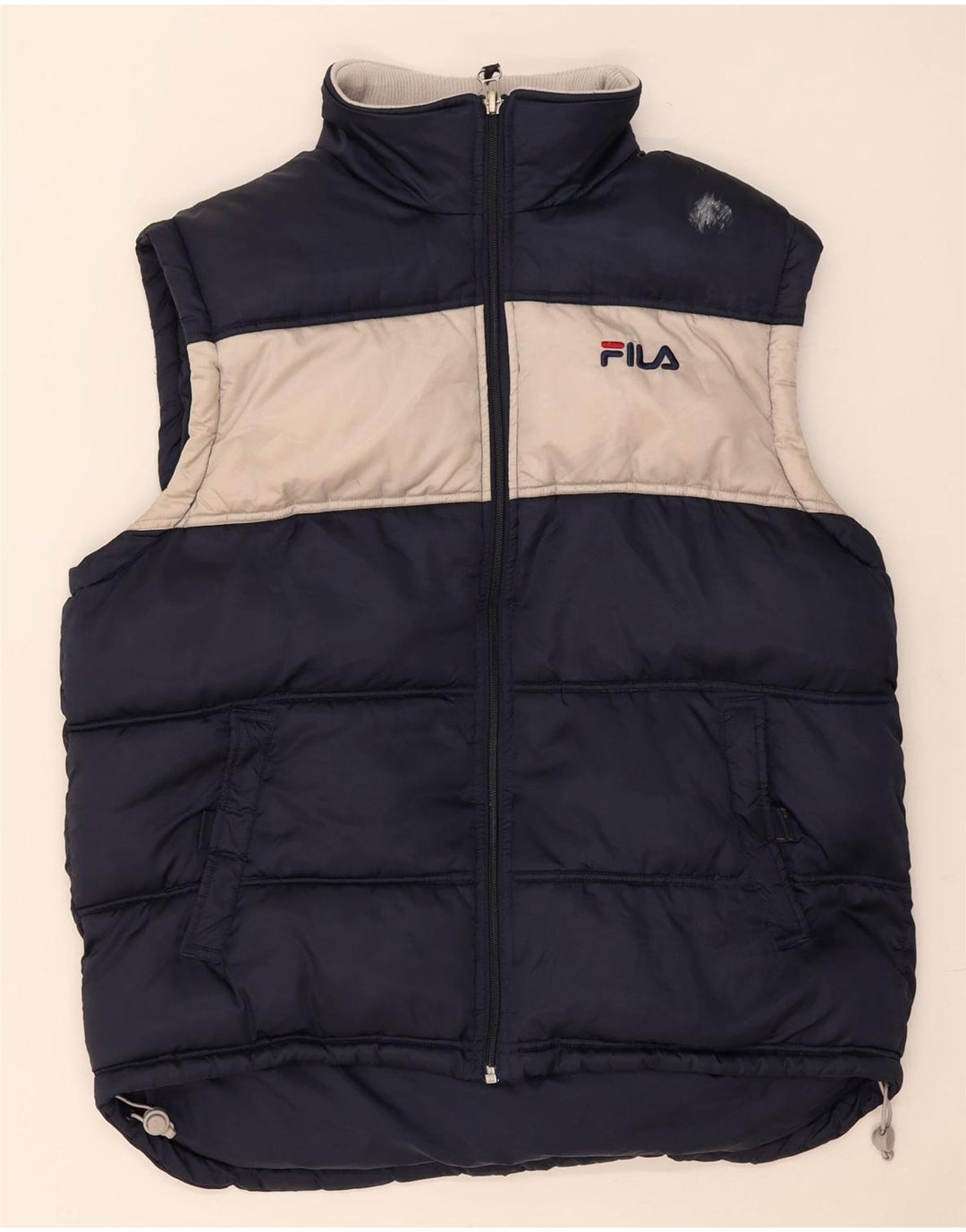 Fila Gilet rembourré pour homme UK 38 Medium Navy Blue Colourblock Polyamide