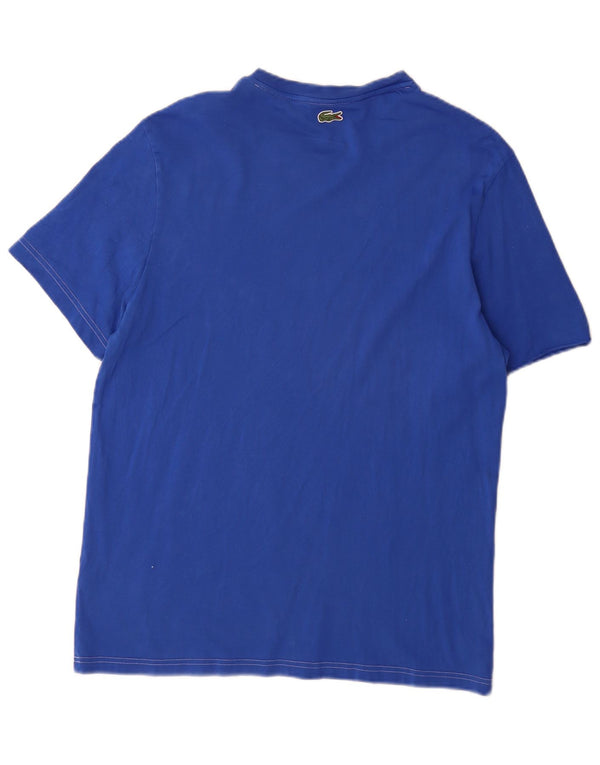 Lacoste Mens Regular Fit Graphic T-Shirt Top Taille 5 Grand Bleu Coton