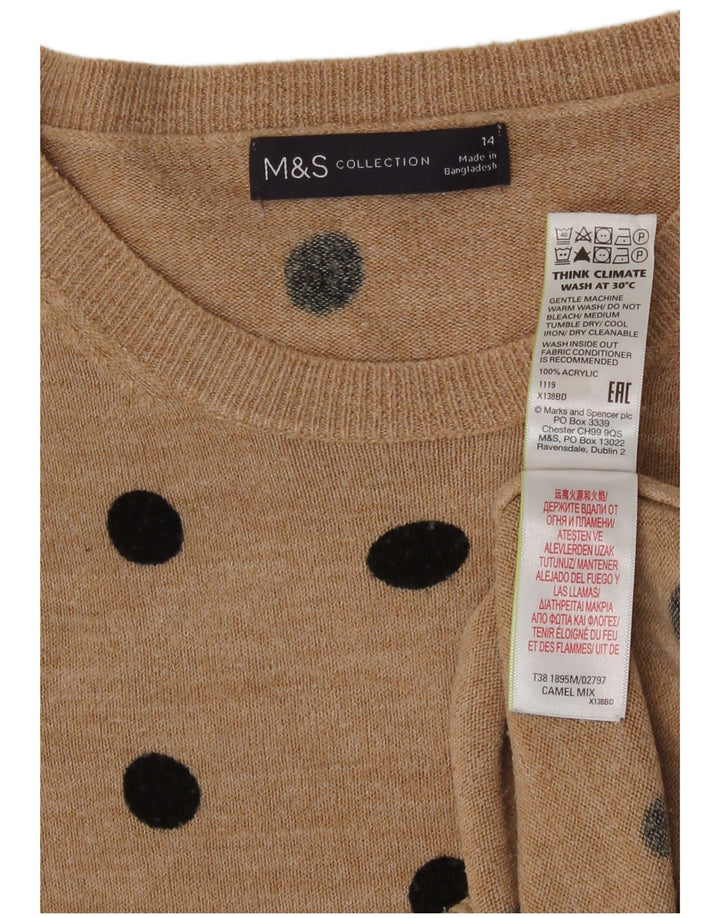 Marks & Spencer Pull à col rond pour femme UK 14 Medium Black Spotted