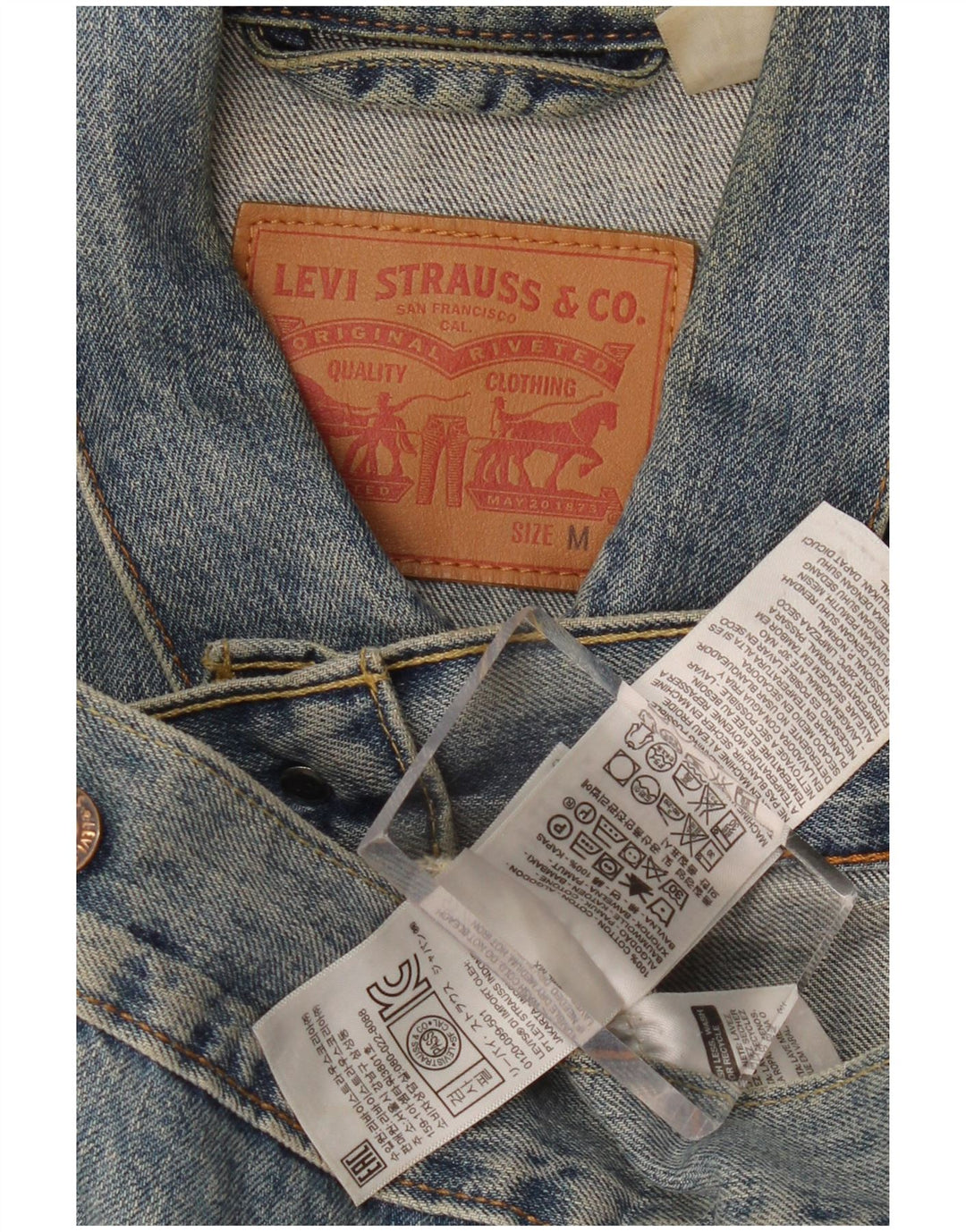 LEVI'S Veste en Jean Homme UK 38 Bleu Moyen Coton