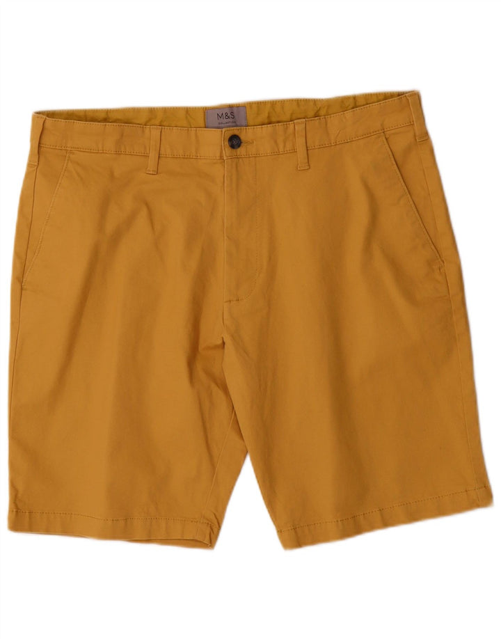 Marks & Spencer Short Chino Homme W36 Large Jaune Coton