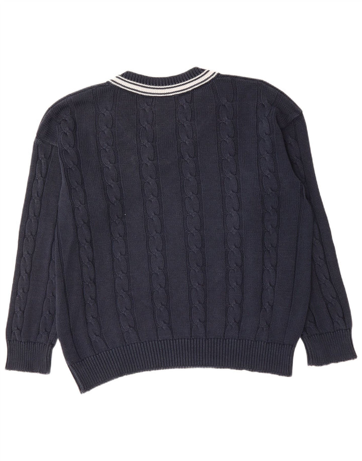 LACOSTE Homme Col V Pull Pull Taille 6 XL Bleu Marine Coton