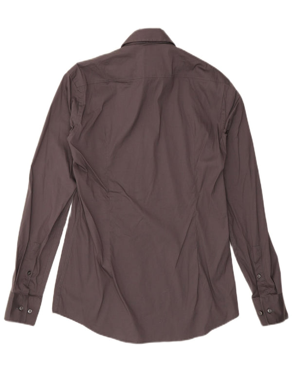Hugo Boss Chemise slim fit pour homme Taille 37 14 1/2 Petit coton gris