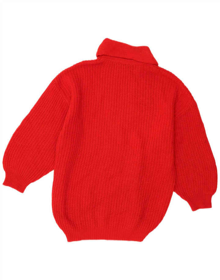 Stefanel Pull col roulé pour femme UK 18 XL Laine rouge