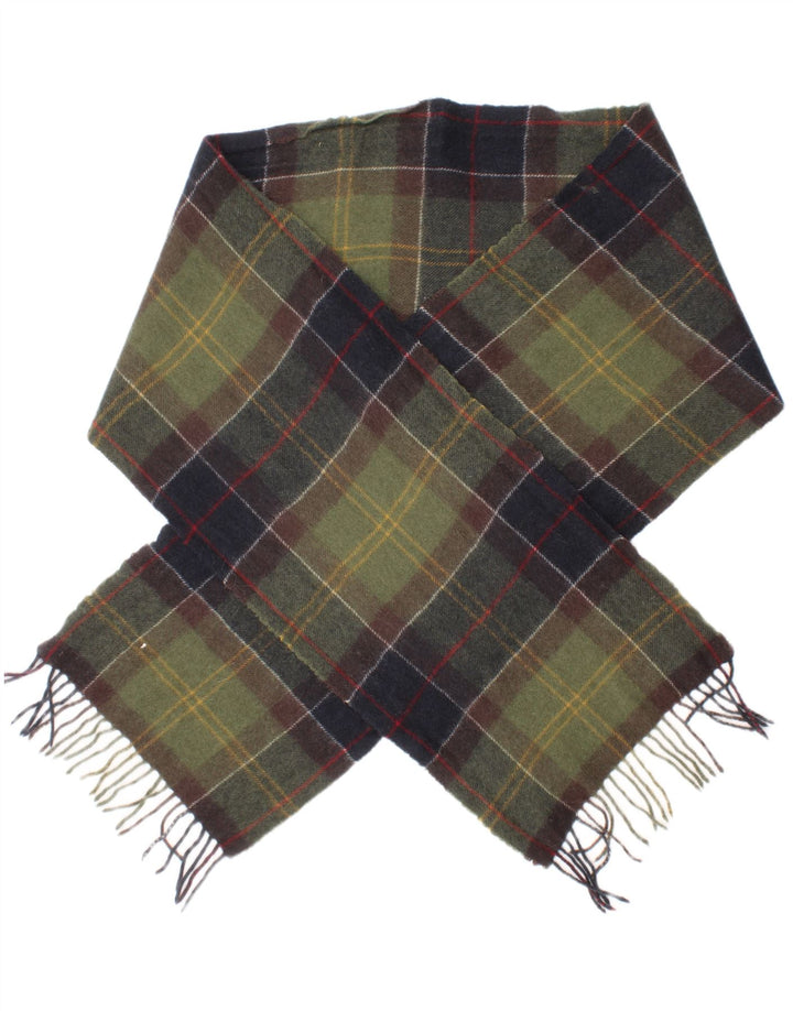 Barbour Écharpe rectangulaire pour hommes Taille unique Laine à carreaux vert
