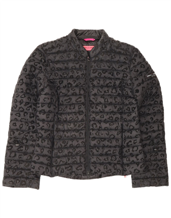 FRIEDA & FREDDIES Veste matelassée pour femme EU 40 Gris moyen imprimé animal