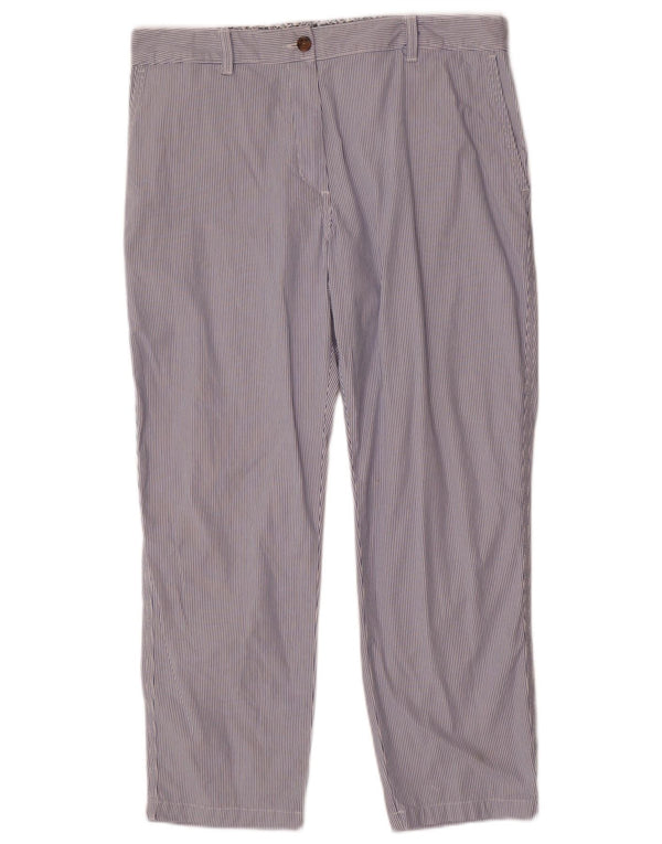 Marks & Spencer Pantalon chino pour femme UK 14 Large W34 L26 Bleu à fines rayures