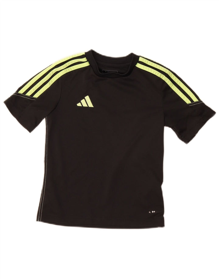 Adidas Garçons T-Shirt Top 7-8 ans Noir Polyester
