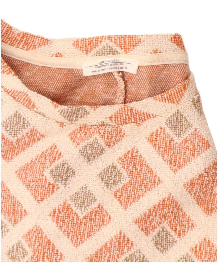 Zara Robe fourreau pour femme UK 14 Large Rouge Géométrique