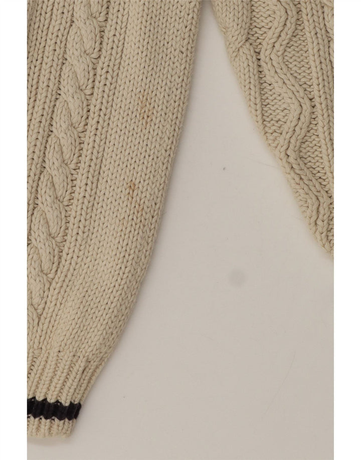 Cotton Republic Pull Col V Homme Blanc Cassé Moyen Coton