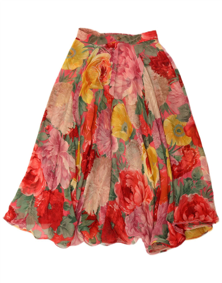 vintage Femme 2 Pièces Jupe Ensemble IT 42 Moyen W26 Multicolore Floral