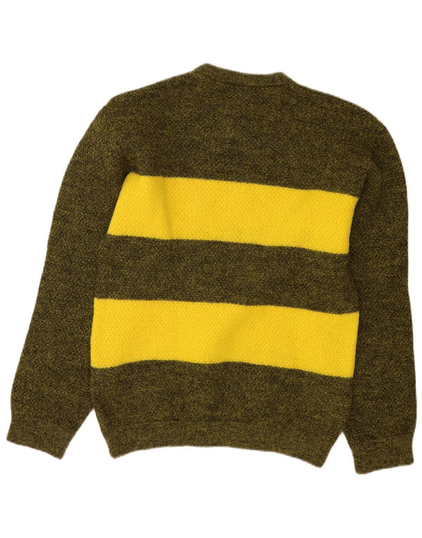 Gomena Pull graphique à col rond pour homme Vert moyen Colourblock