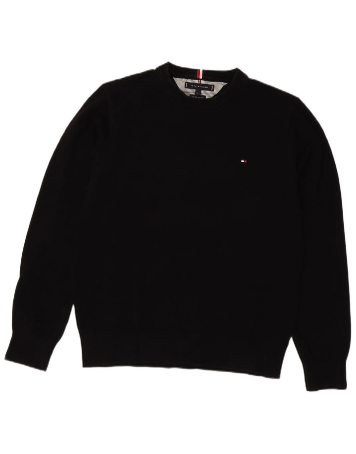 TOMMY HILFIGER Sweat-Shirt Homme Large Noir Coton