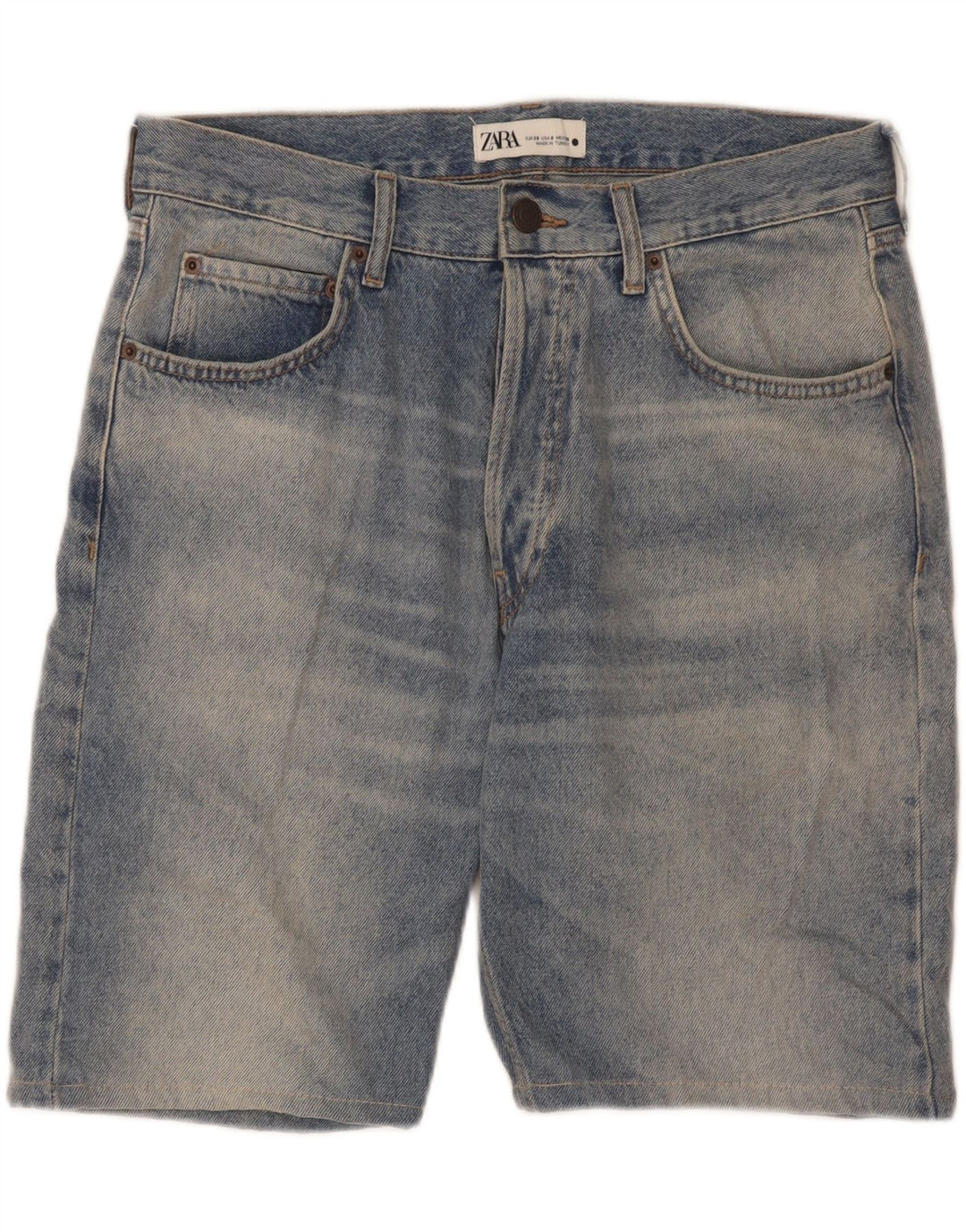 Zara Short en jean pour femme EU 38 Small W28 Bleu Coton
