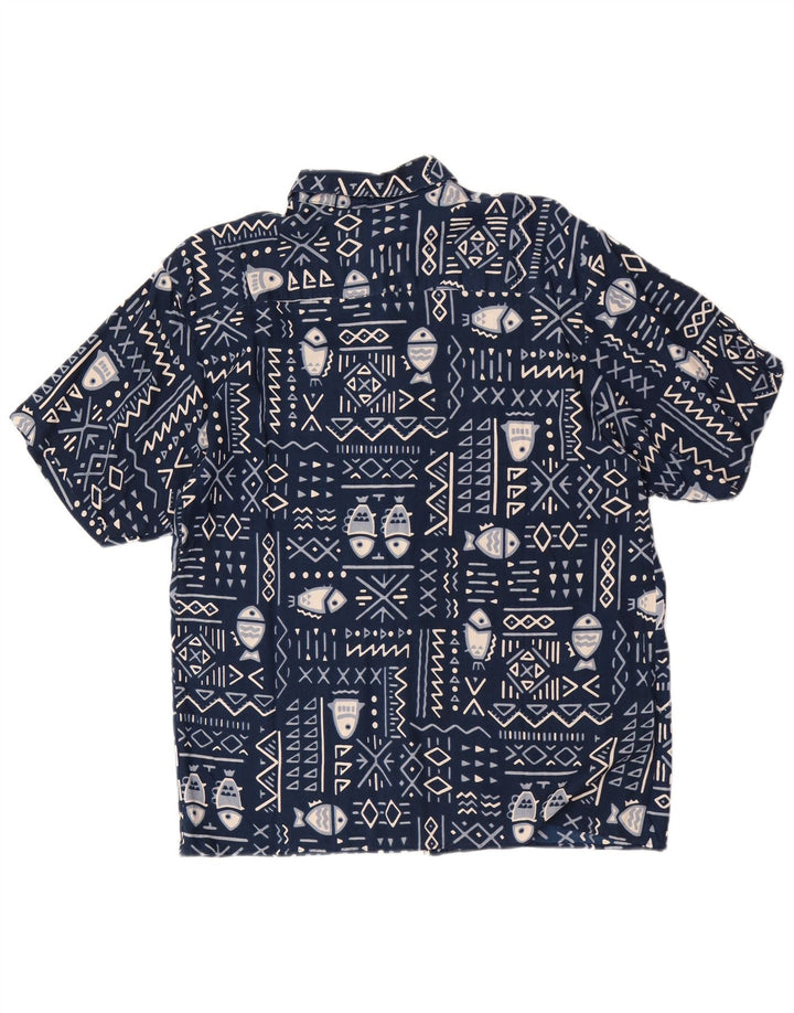 Forester Chemise à manches courtes pour homme Grande rayonne bleu marine