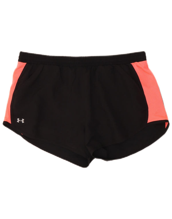 Under Armour Short de sport Heat Gear pour femme UK 16 Large Noir Colourblock
