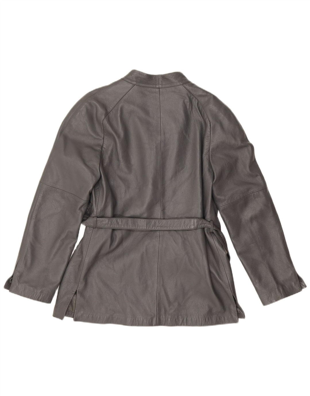 Veste en cuir Wrap femme vintage IT 46 Grand cuir gris