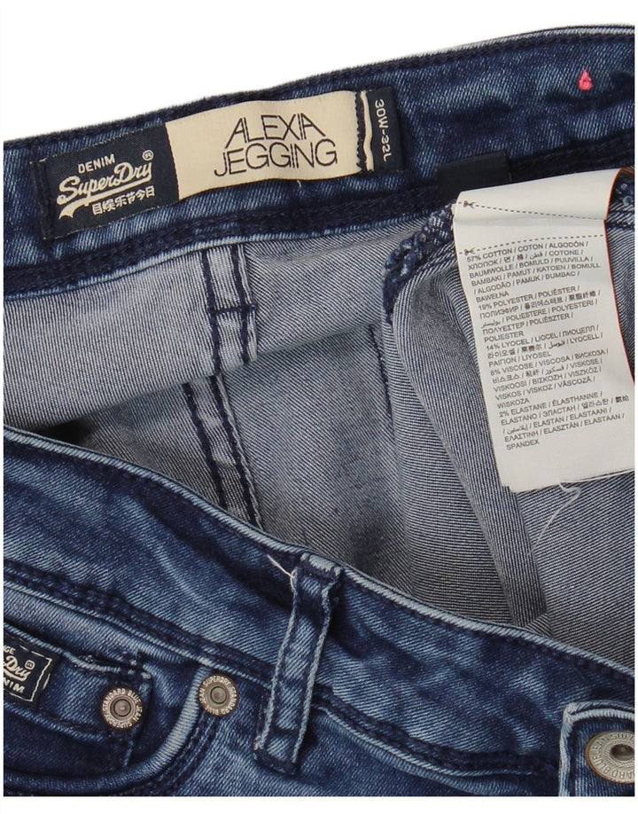 SUPERDRY Femme Alexia Jegging Jean Skinny W30 L32 Bleu Coton