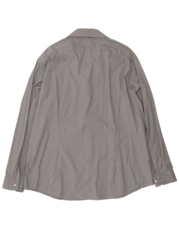 Dkny Chemise Slim Fit pour Homme Taille 18 2XL Coton à Carreaux Gris