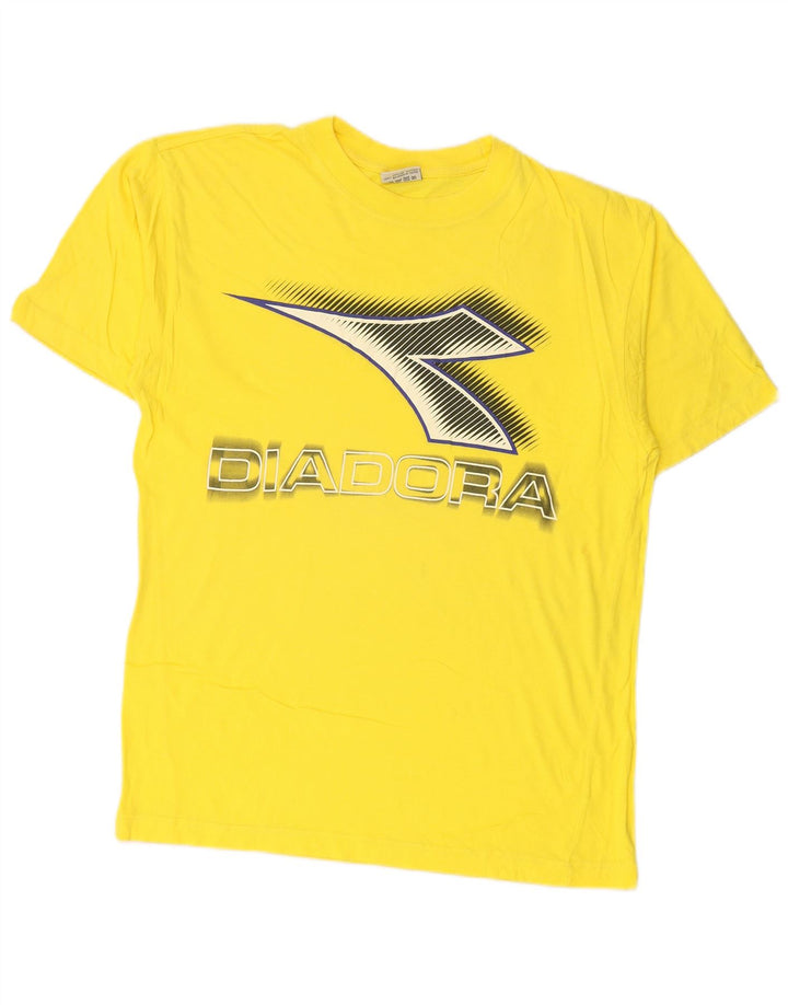 DIADORA T-Shirt Graphique Homme Jaune Moyen Coton