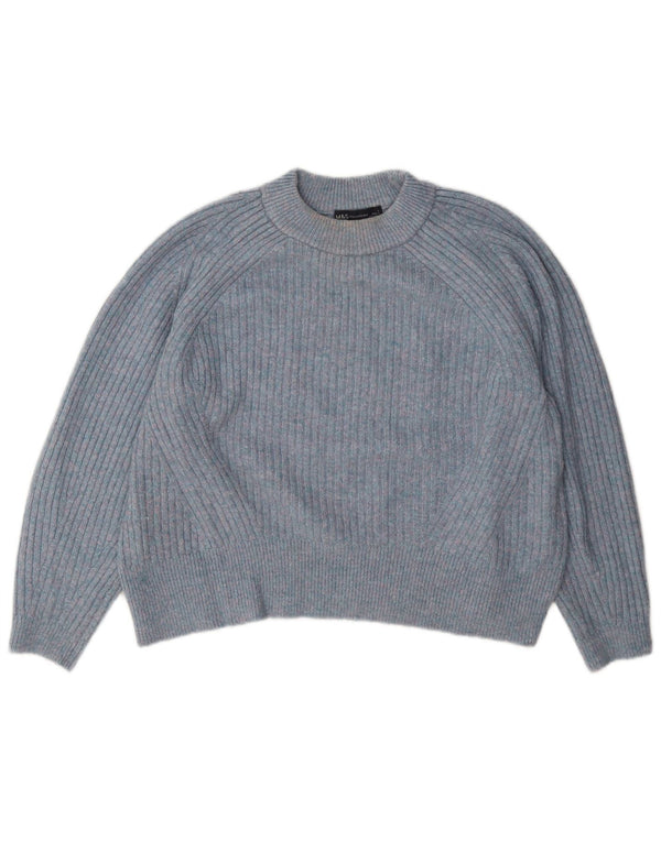Marks & Spencer Pull col roulé pour femme UK 14 Large Bleu moucheté
