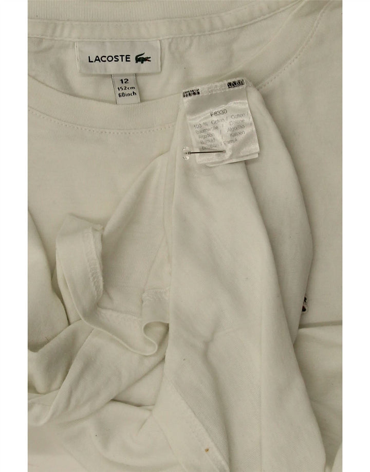 Lacoste T-Shirt Garçon 11-12 ans Blanc Coton