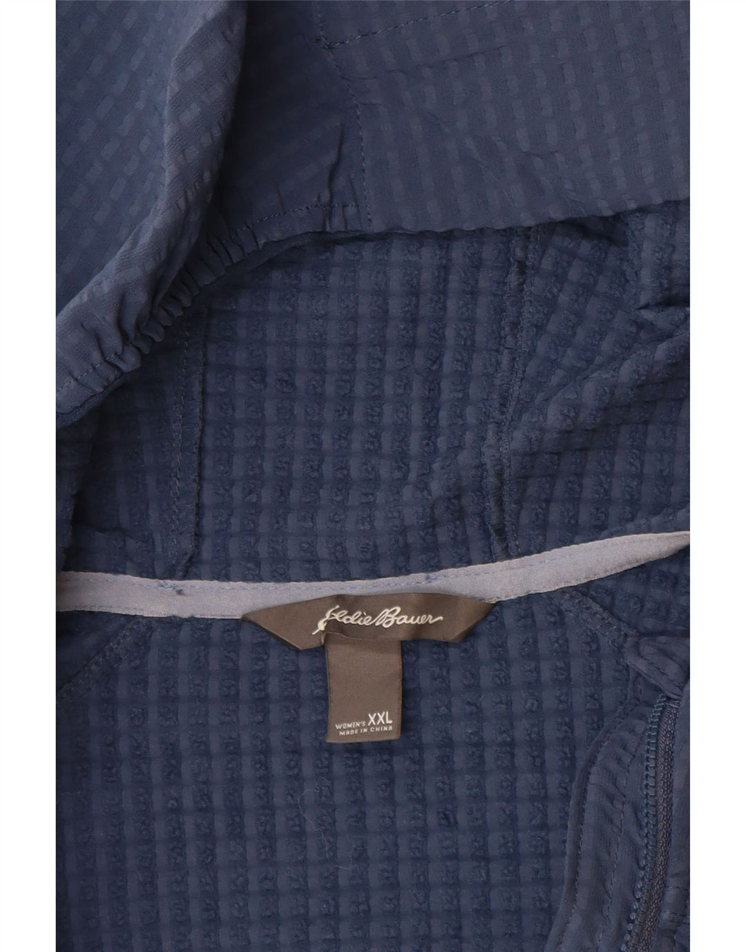 Eddie Bauer Veste coupe-vent à capuche pour femme UK 20 2XL Bleu Polyester