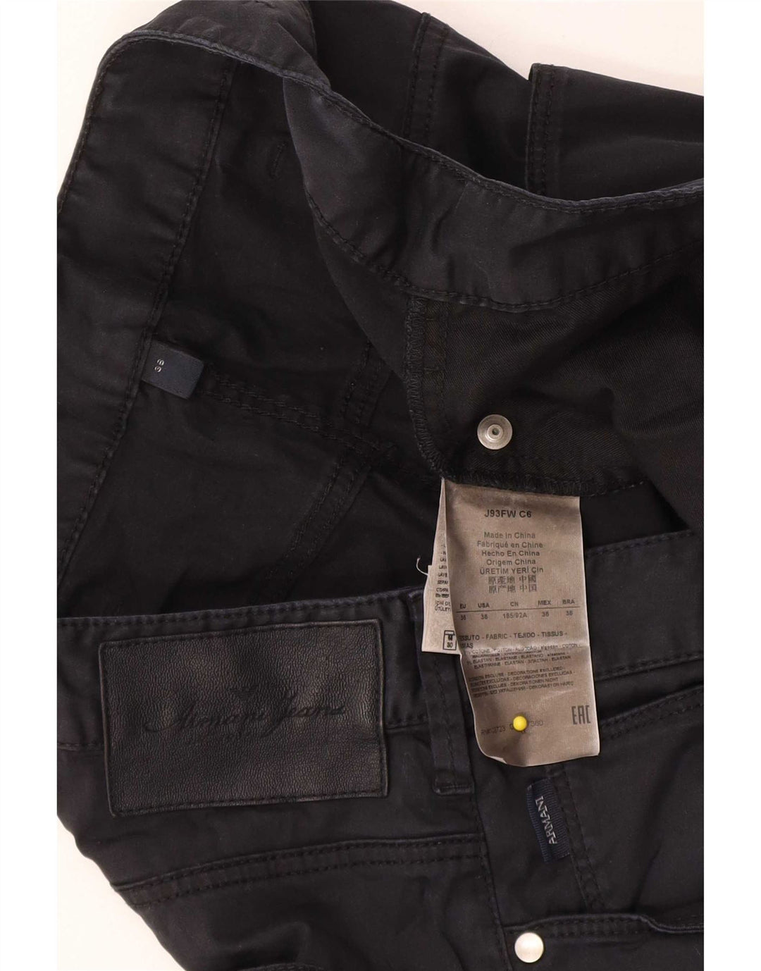 Armani Jeans Slim Homme W36 L32 Bleu Marine Coton