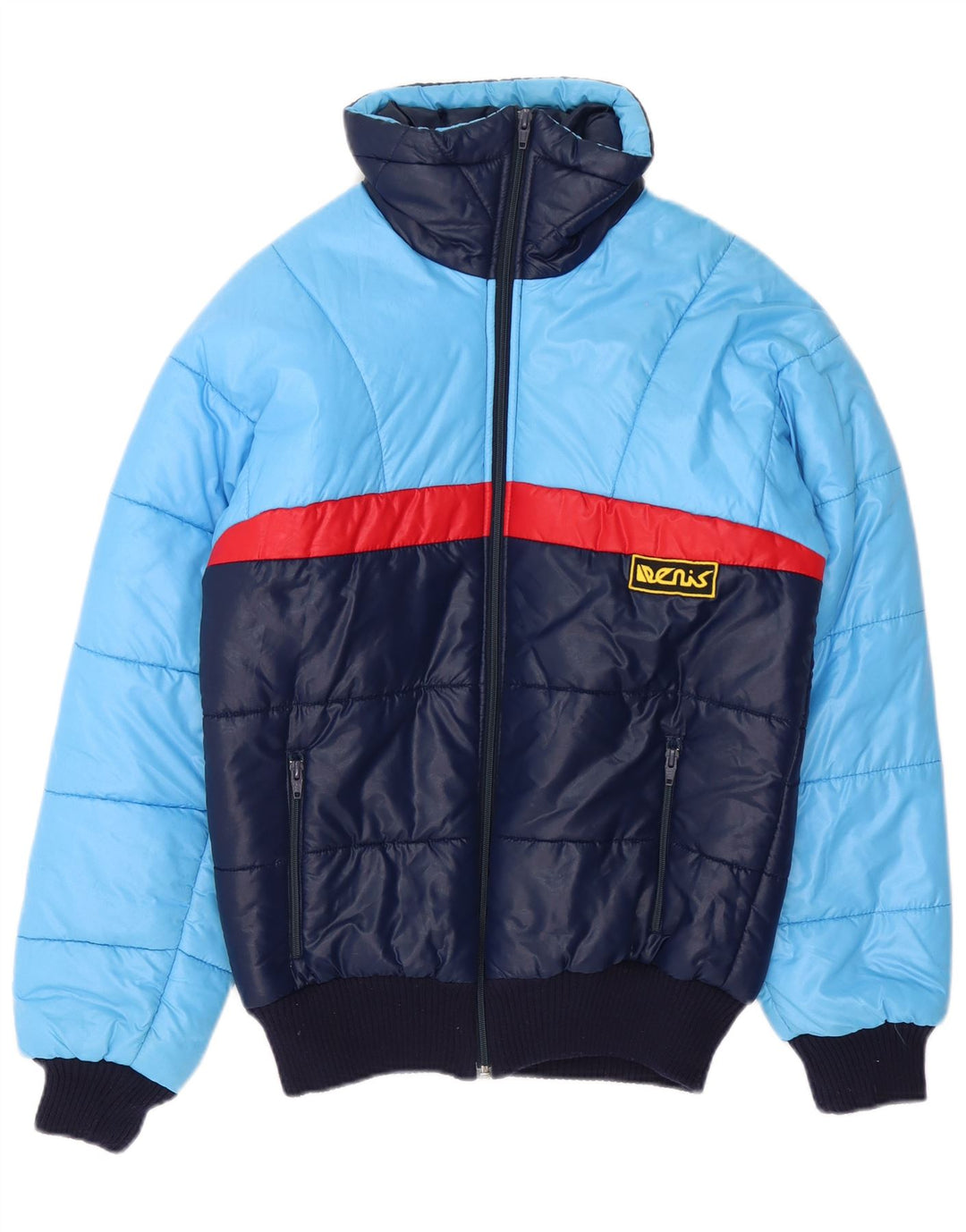 VINTAGE Veste matelassée homme IT 46 Small Bleu Colourblock Polyamide