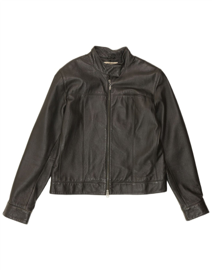 HELLINE Veste en cuir femme UK 14 Cuir vert moyen