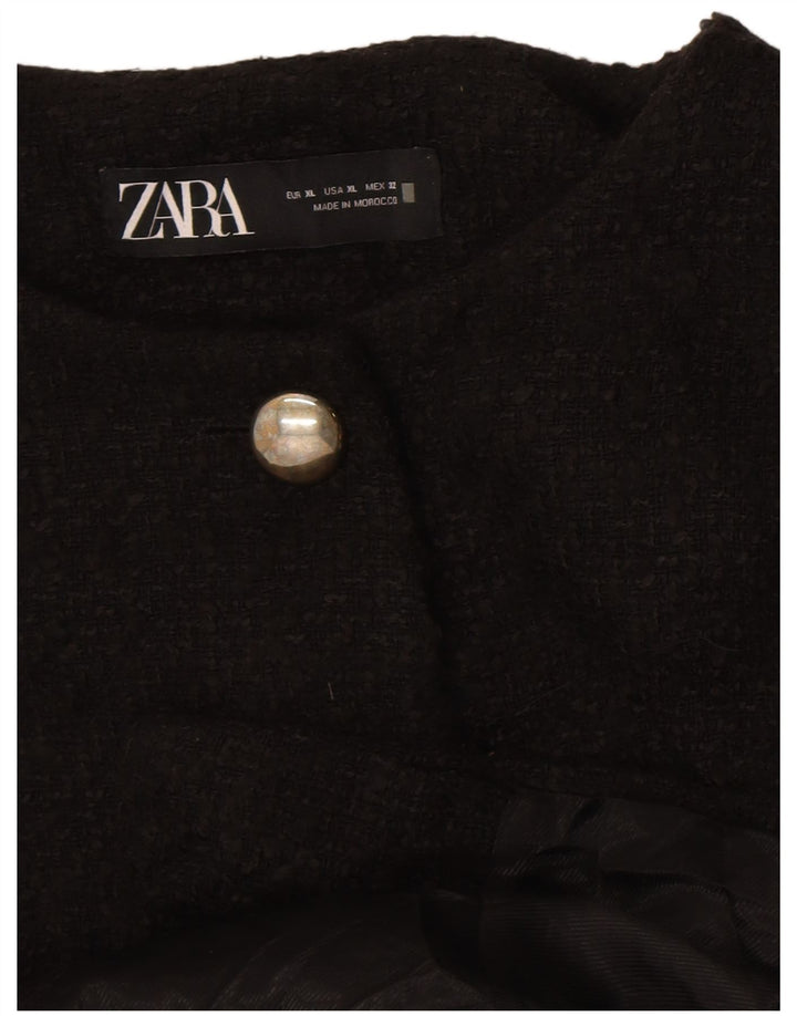Zara Veste Blazer 4 Boutons Femme UK 18 XL Noir