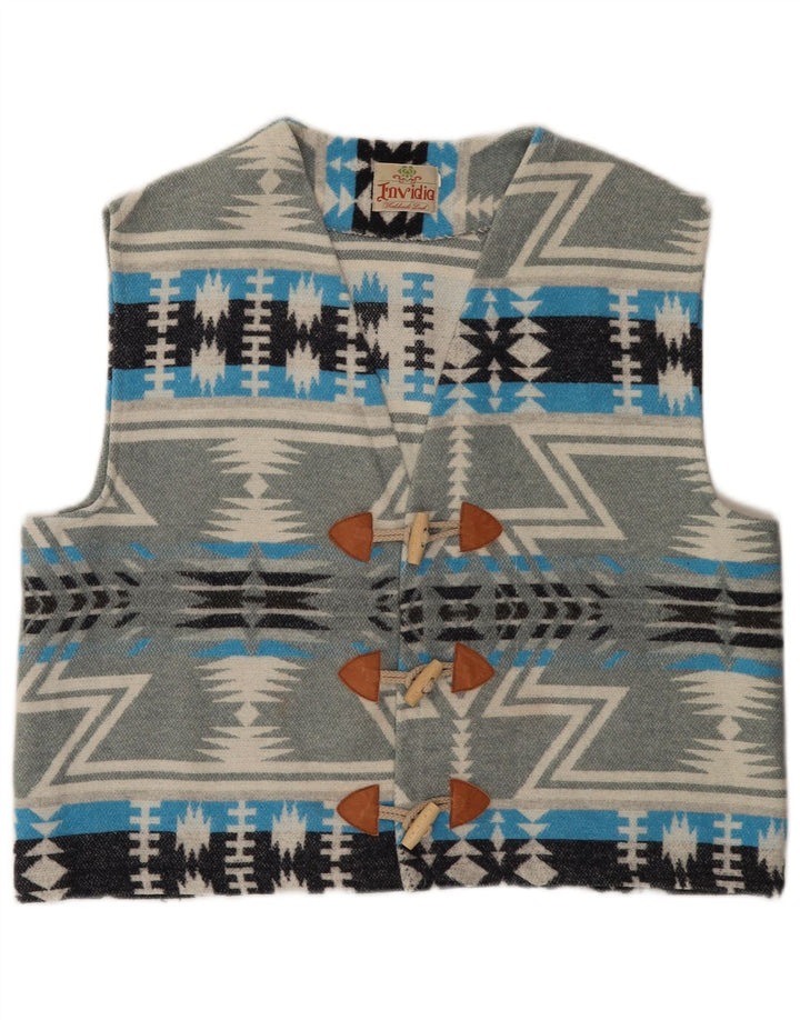 gilet homme vintage XL Gris Fair Isle