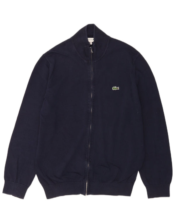 Lacoste Mens Classic Fit Cardigan Sweater Taille 4 Moyen Bleu Marine Coton