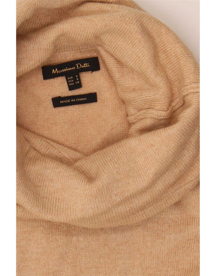 Massimo Dutti Pull surdimensionné à col roulé pour femme UK 10 Petit Beige