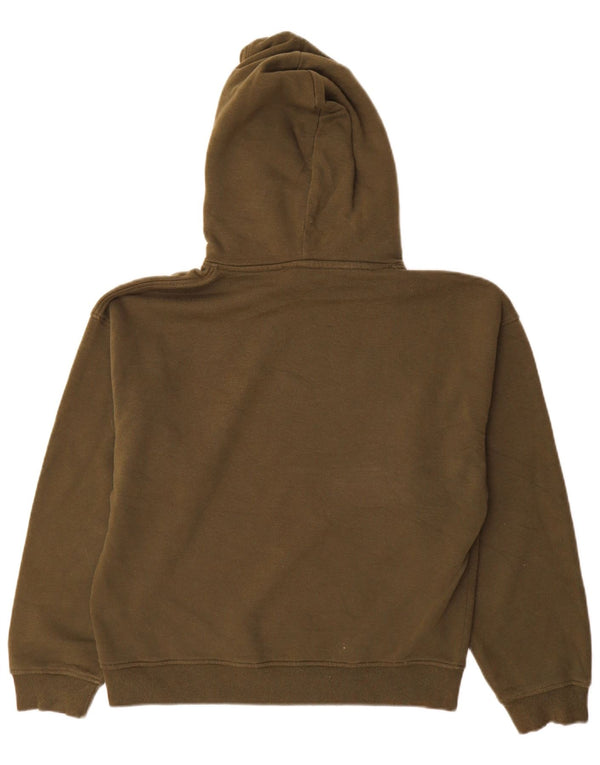 Zara Pull à capuche surdimensionné pour femme UK 10 Petit coton kaki