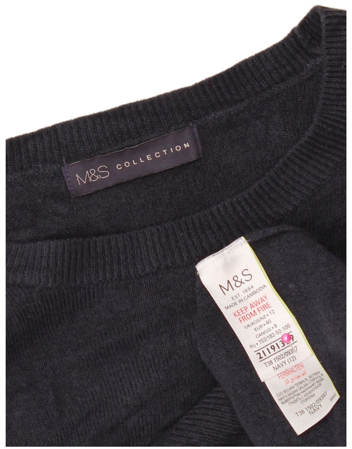 Marks & Spencer Pull col bateau pour femme UK 12 Bleu marine moyen