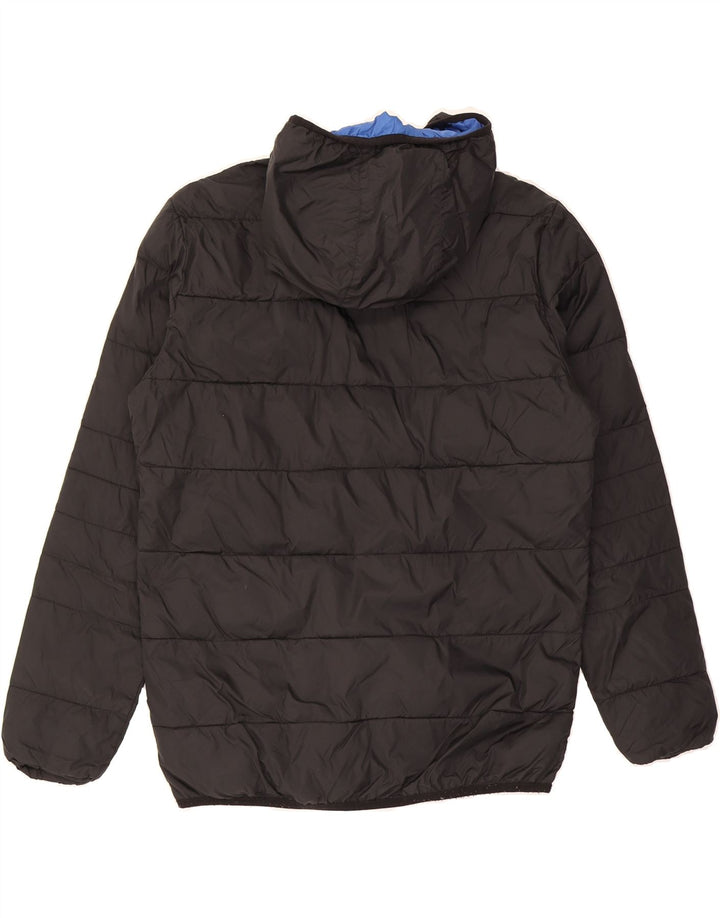 JACK & JONES Mens Hooded Padded Jacket UK 38 Medium Grey Vintage Jack & Jones and Second-Hand Jack & Jones from Messina Hembry 
