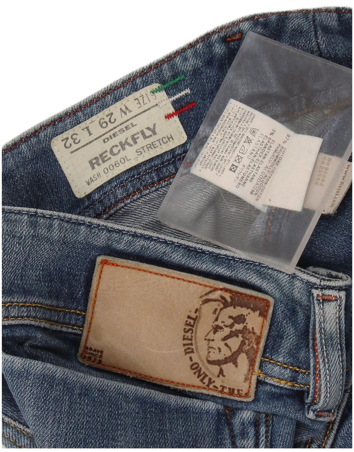 DIESEL Femme Reckfly Jean Droit W29 L32 Bleu Coton