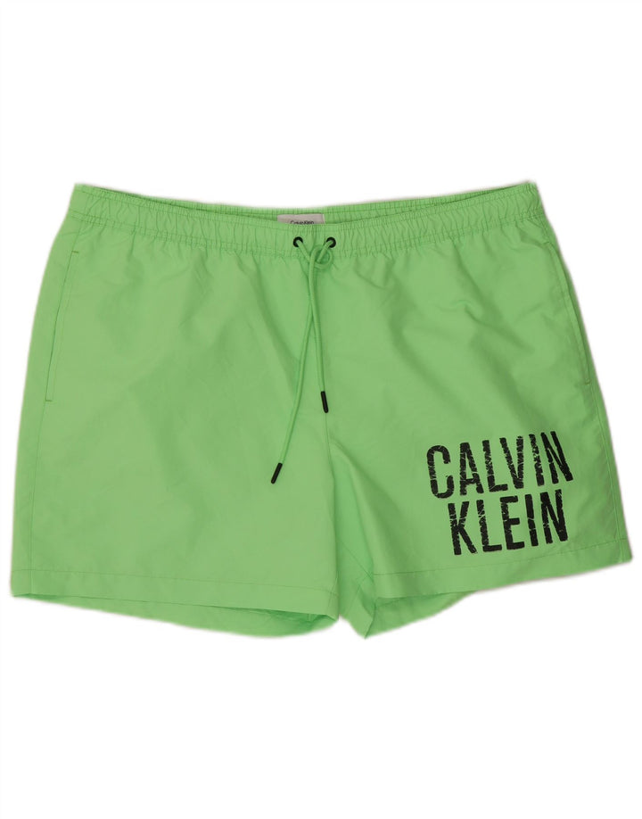 CALVIN KLEIN Short de Bain Graphique Homme 2XL Vert Polyester