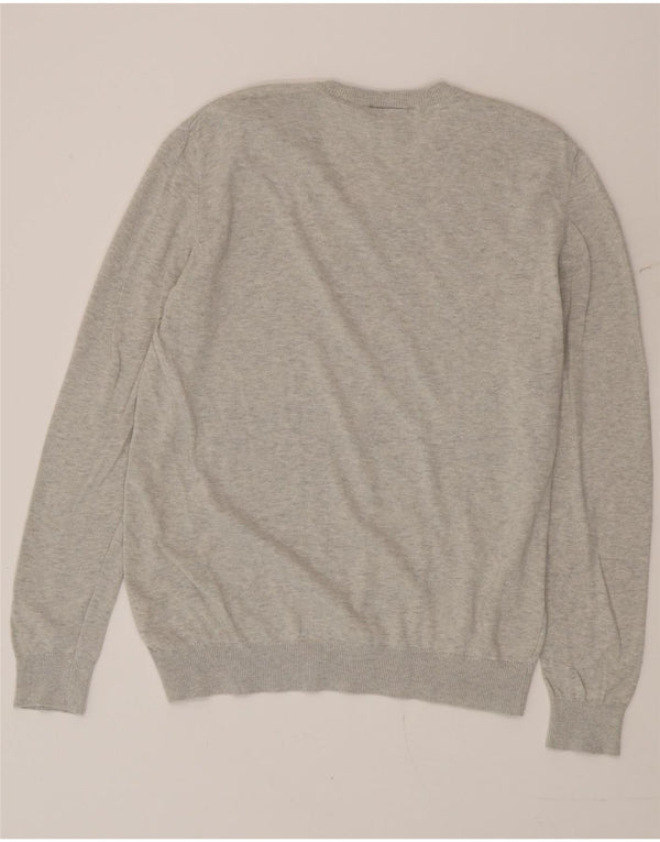 Lacoste Pull col V pour homme Taille 5 Grand coton moucheté gris